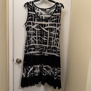 Gitane Brand Chic Black and White Patterned Dress